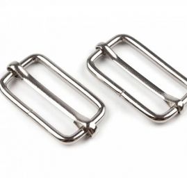 Posunovač na popruhy čtvercový 13x20mm nikl