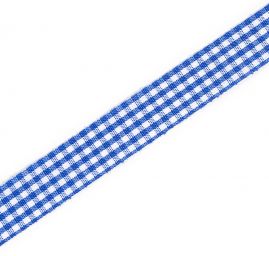 Stuha károvaná 15mm tm.modrobílá kostka