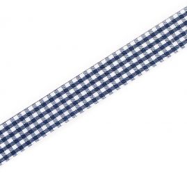 Stuha károvaná 15mm černobílá kostka