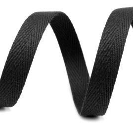Keprovka bavlna polyester jemná šíře 10mm černá