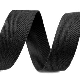 Keprovka bavlna polyester jemná šíře 20mm černá