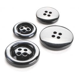 Knoflík oblekový 24" lem černošedý