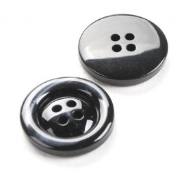 Knoflík oblekový 36" lem černošedý