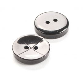 Knoflík plastový kulatý dvojdírkový 26" černý
