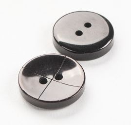 Knoflík plastový kulatý dvojdírkový 30" černý