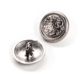 Knoflík kovový půlkulatý drobný vzor nikl antik 24"