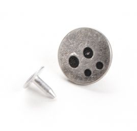 Knoflík riflový velikost 26" nikl antik design puntík