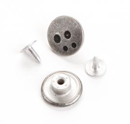 Knoflík riflový velikost 26" nikl antik design puntík