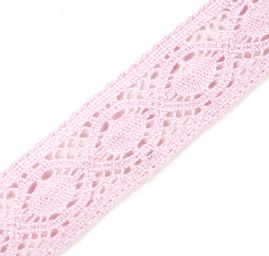 Krajka bavlněná oboustranná šíře 30mm růžová