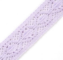 Krajka bavlněná oboustranná šíře 30mm fialová