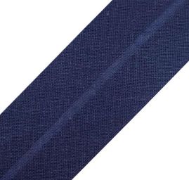 Šikmý proužek bavlna š. 18 mm zažehlený tm.modrý