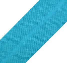 Šikmý proužek bavlna š. 18 mm zažehlený tyrkysový