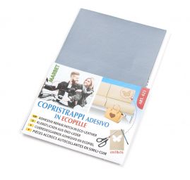 Záplata samolepící imitace kůže 10x16cm šedá