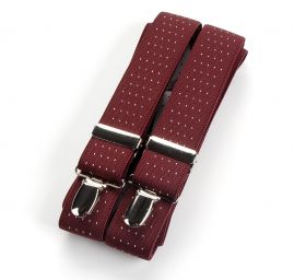 Šle pánské šíře 3,0 cm délka 125cm typ X puntík vínovobílá