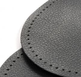 Záplata umělá kůže ovál 14,1×9,5 cm černá