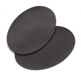 Záplata umělá kůže ovál 14,1×9,5 cm tmavě hnědá