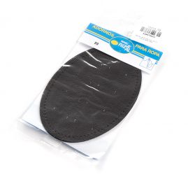 Záplata umělá kůže ovál 14,1×9,5 cm tmavě hnědá
