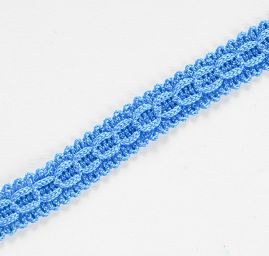 Oděvní prýmek proužek oválný azurový