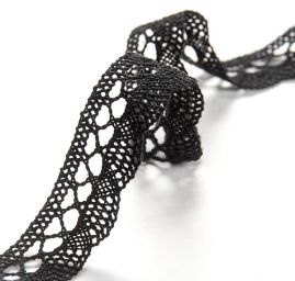 Krajka lem bavlněná paličkovaná šíře 18mm černá