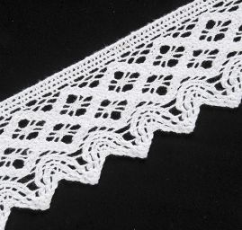 Krajka lem bavlněná paličkovaná šíře 68mm bílá