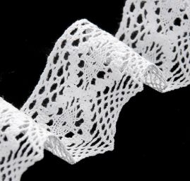 Krajka lem bavlněná paličkovaná šíře 46mm bílá