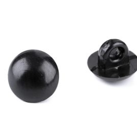 Knoflík půlkulatý oči černý s krčkem plast 12"