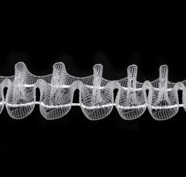 Záclonovka žabkové řasení šíře 25 mm transparentní
