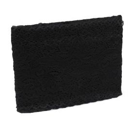 Pružná krajka lem velký květ 17,5cm černá