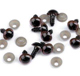 Bezpečnostní oči s pojistkou Ø10 mm hnědé