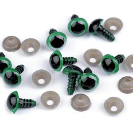 Bezpečnostní oči s pojistkou Ø10 mm  zelené