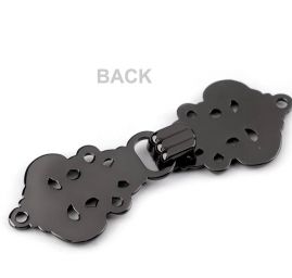 Ozdobné filigránové zapínání nikl černý 21x59mm