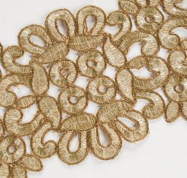 Krajková stuha široká zlatá světlá