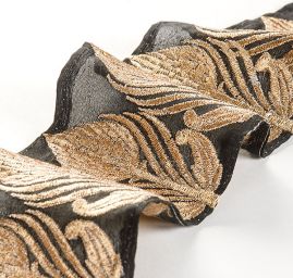 Šantungová stuha velký zlatý vzor II.jakost