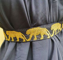 Šantungová stuha vyšívaná zvířecí motiv