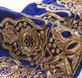 Sametová stuha široká 20cm modrá