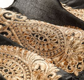 Šantungová stuha velký ornament zlatý II.jakost