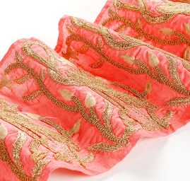 Porta vyšívaná na šantungu volavka velký vzor