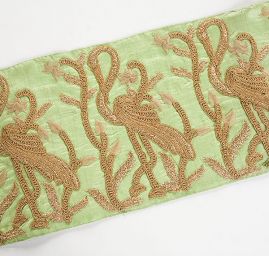 Porta vyšívaná na šantungu volavka