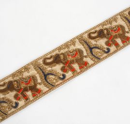 Stuha vyšívaná na šantungu sloni