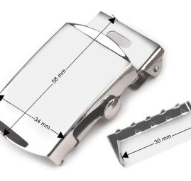 Kovová spona opasková s koncovkou 30mm staromosaz