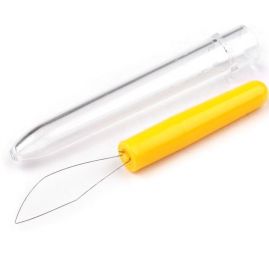 Navlékač nití 80 mm v plastovém pouzdře