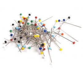 Špendlíky KOH-I-NOR se skleněnou hlavičkou barevné