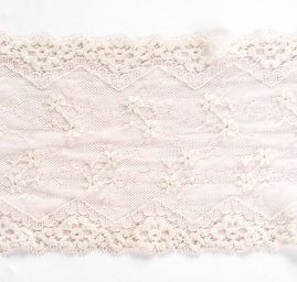 Pružná krajka lem květinový vzor pastel růžová