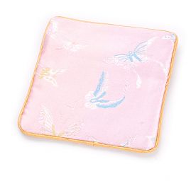 Elegantná brokátová taštička pastel ružová motýle