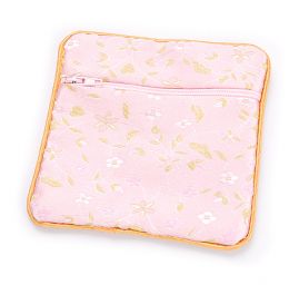 Elegantní brokátová taštička pastel růžová drobné květy