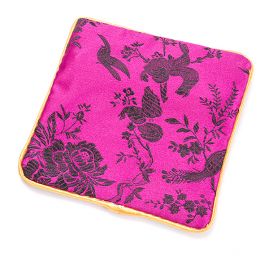 Elegantná brokátová taštička fuchsie kvety