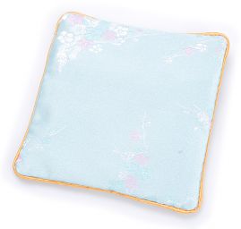 Elegantní brokátová taštička pastel tyrkys květy