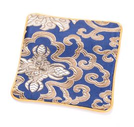 Elegantní brokátová taštička tm.modrá ornament