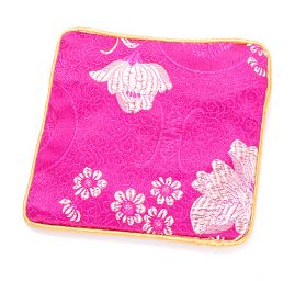 Elegantní brokátová taštička fuchsie květy