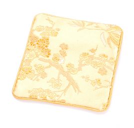 Elegantná brokátová taštička zlatá kvety